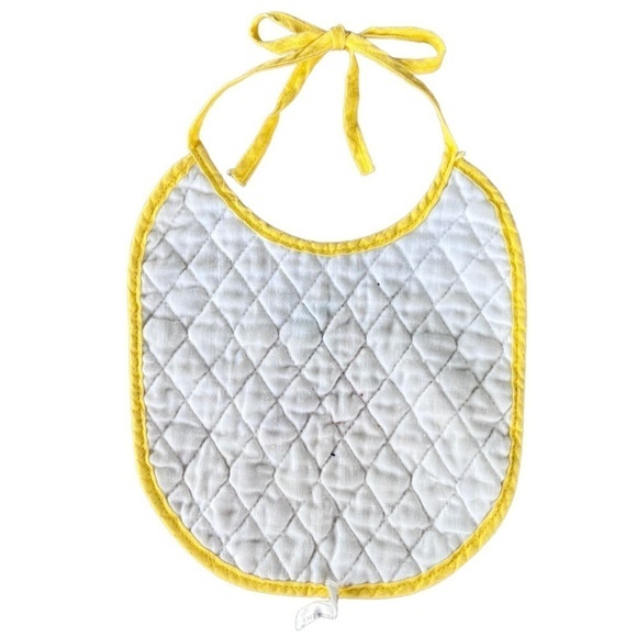 Vtg Disney Winnie The Pooh Honey Pot Bees Quilted Cross Stitch Bib Sears USA GUC - Picture 2 of 9